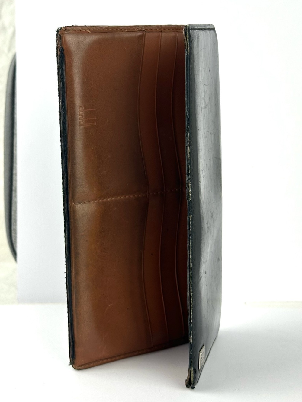 Dunhill Long Leather Wallet in Black & Sable Brown - Picture 11 of 14